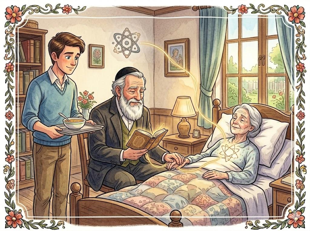 הַמְּבַקֵּר חוֹלֶה נוֹטֵל אֶחָד מִשִּׁשִּׁים בְּצַעֲרוֹ