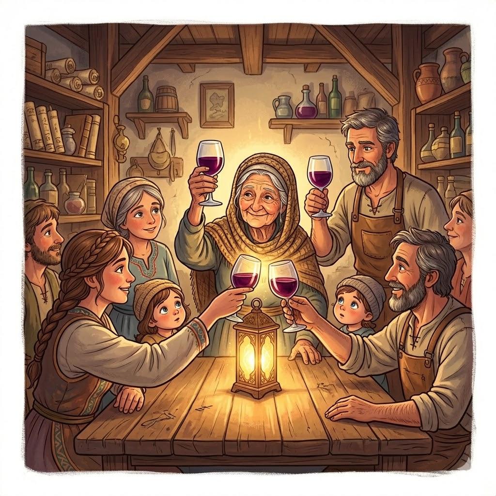 Raising a cup, raising a little cup