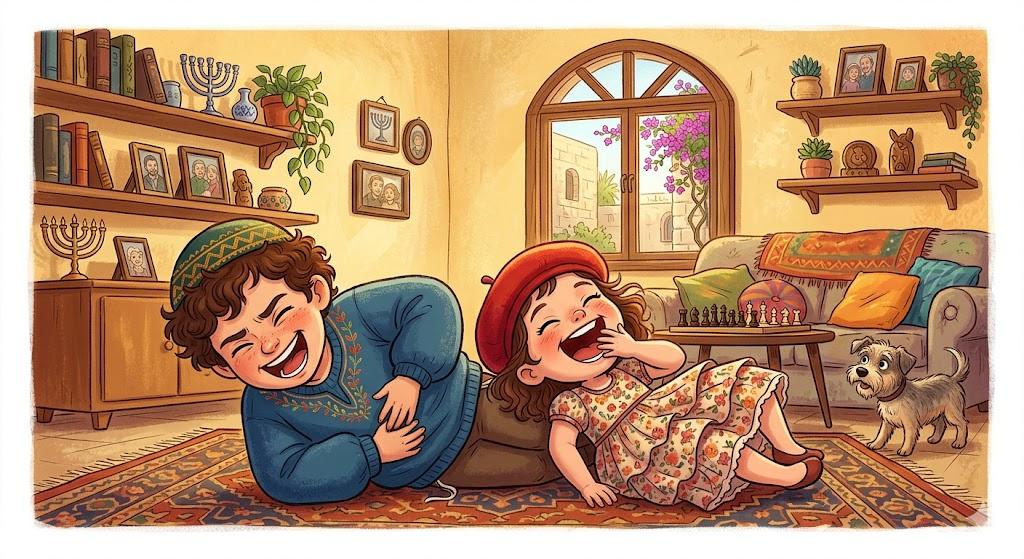 To roll with laughter