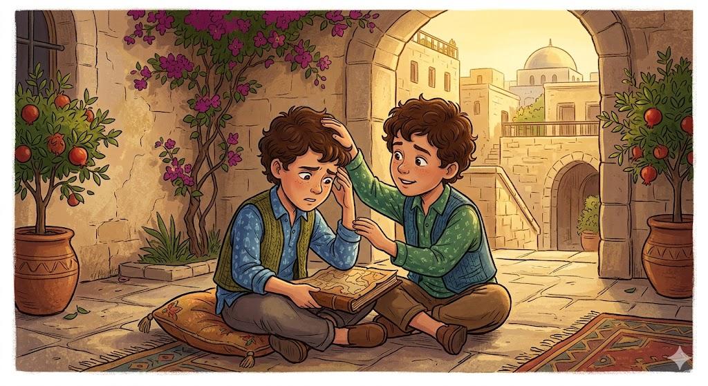 הַתְּאוֹמִים הַלָּלוּ, אִם חֲשָׁשׁ אֶחָד בְּרֹאשׁוֹ חֲבֵרוֹ מַרְגִּישׁ