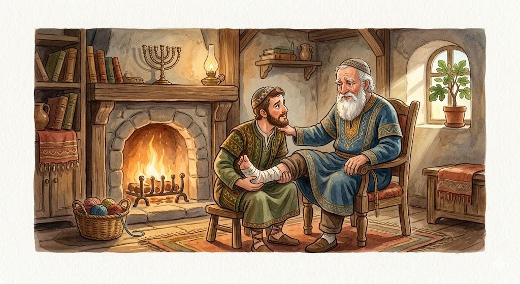 The son is his father's foot