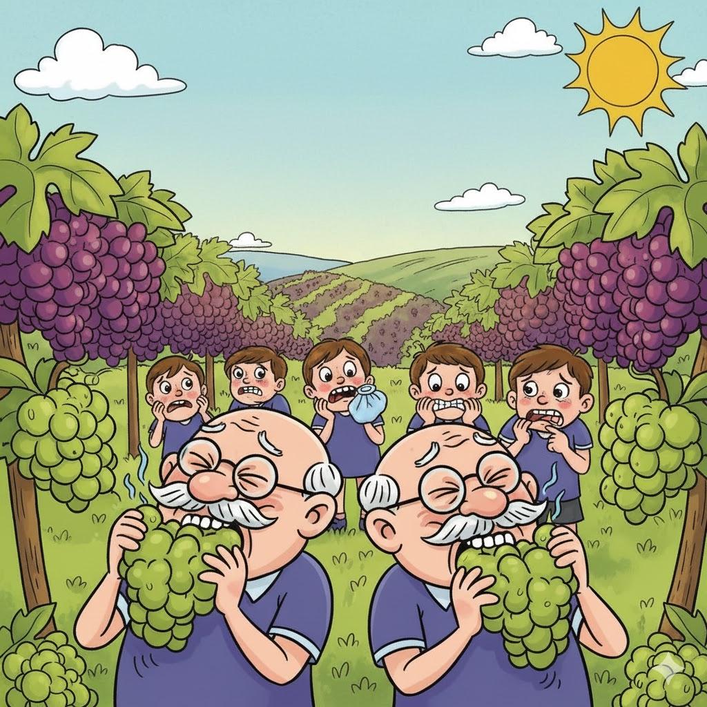 “The fathers have eaten sour grapes, and the children's teeth are set on edge?!”
