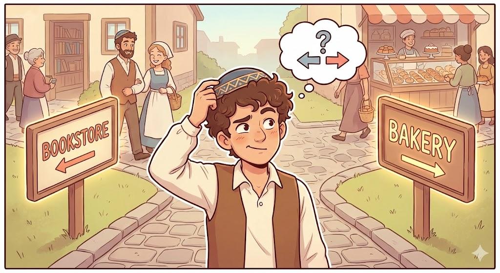 בֵּין יְמִינוֹ וּשְׂמֹאלוֹ