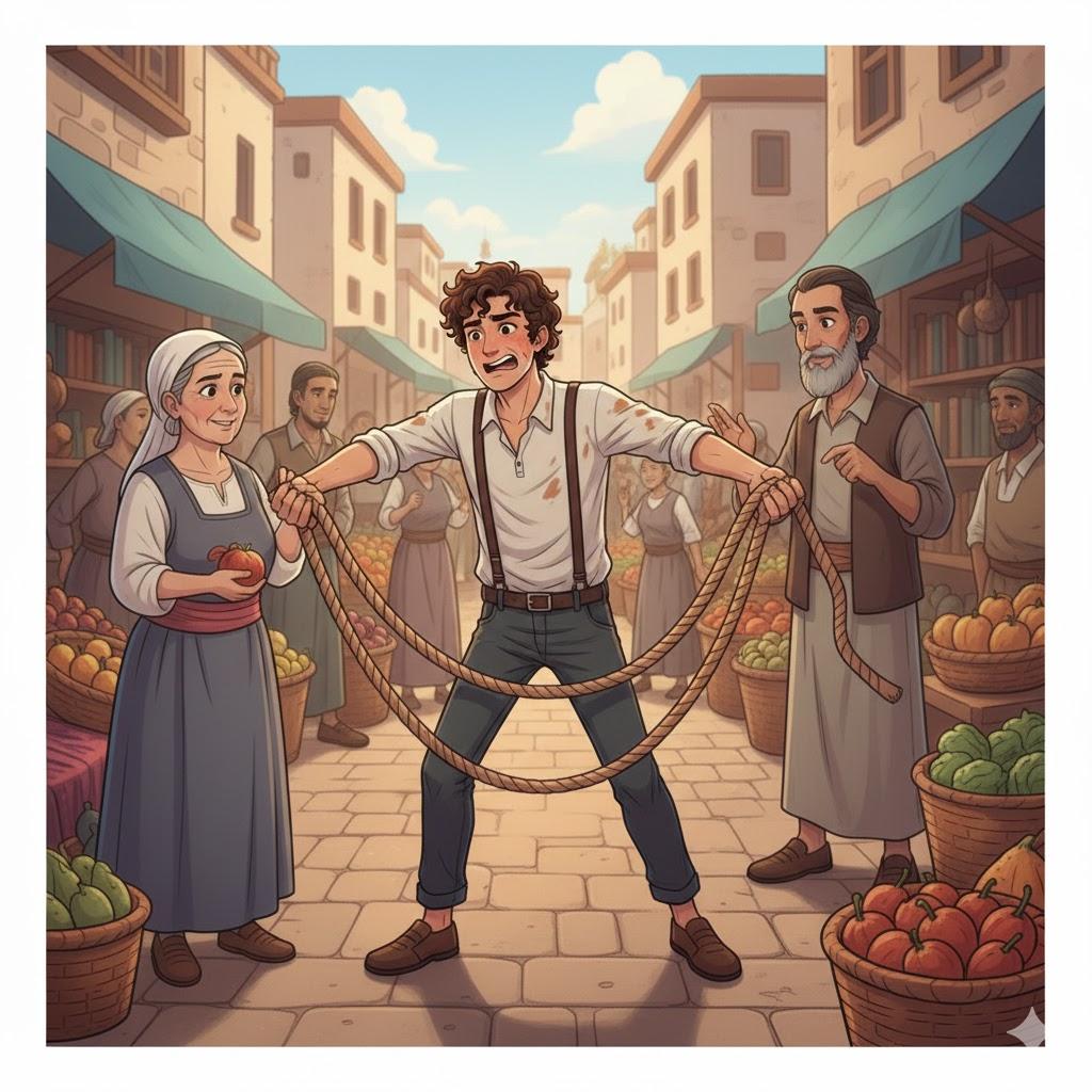 You are holding a rope by two ends
