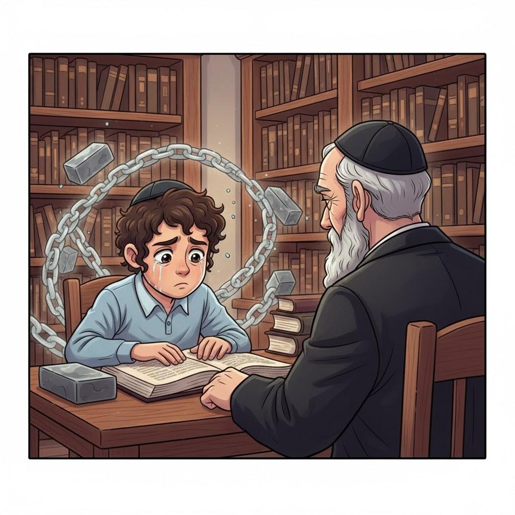 אִם רָאִיתָ תַּלְמִיד שֶׁלִּמּוּדוֹ קָשֶׁה עָלָיו כְּבַרְזֶל- בִּשְׁבִיל רַבּוֹ שֶׁאֵינוֹ מַסְבִּיר לוֹ פָּנִים