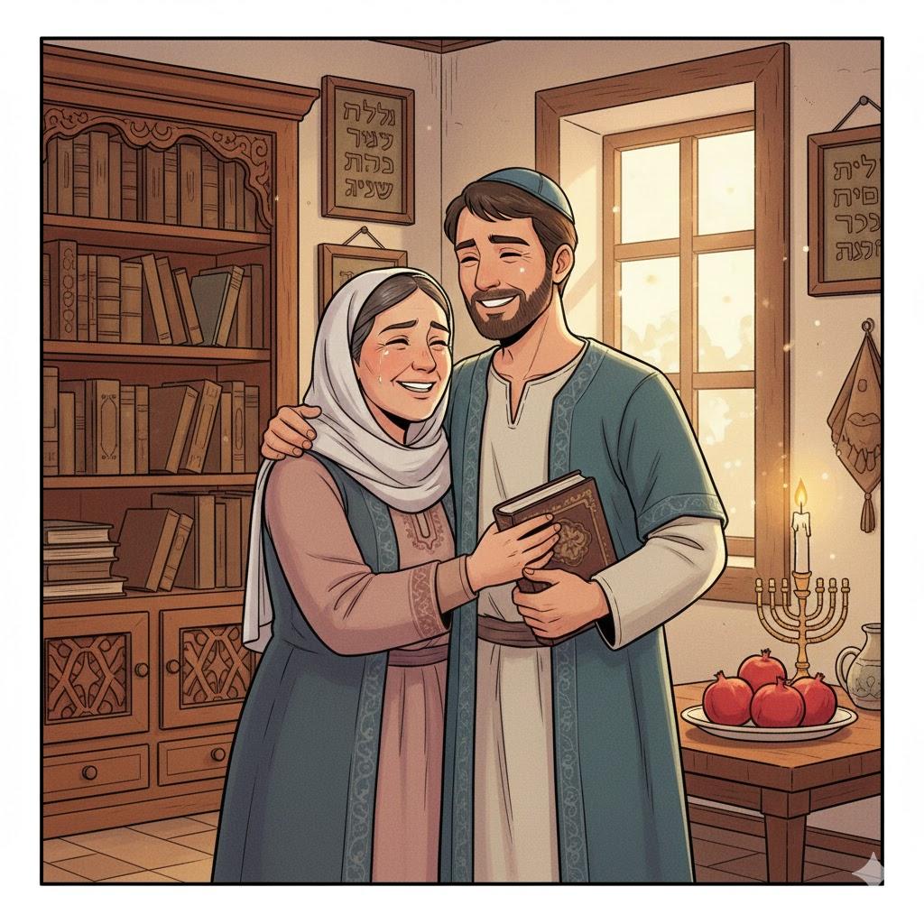 Happy is she that bare him / Blessed be his mother