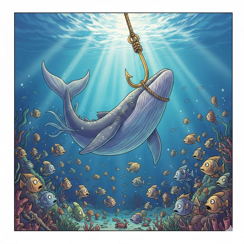 If a leviathan was raised with a hook, what will the fish of the pond do?