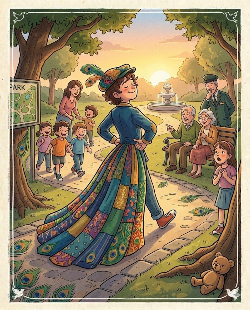 Walked like a peacock (Peacock walk)