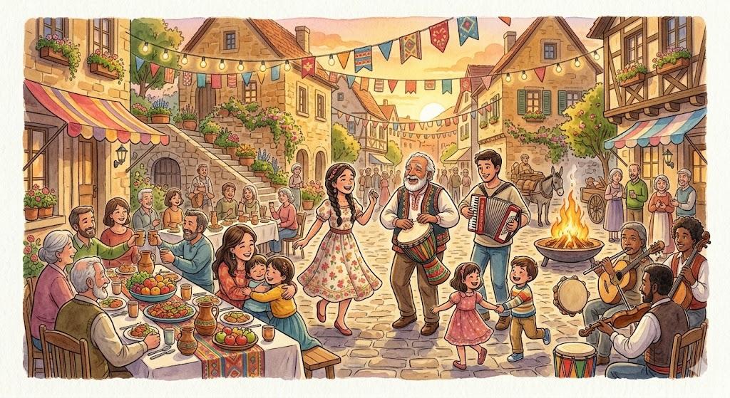 Merrymaking/ carousing/ revelry/ joyous festivity