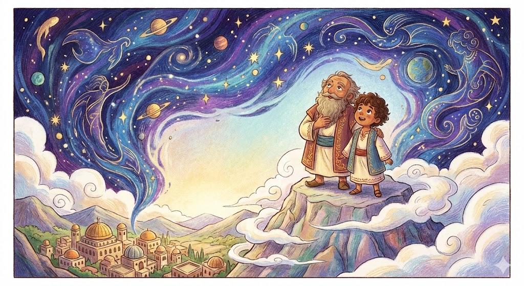 At the heights of the firmament / In the heights of the heavens