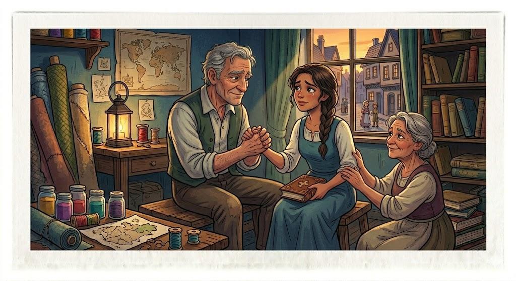 Held in his hand
