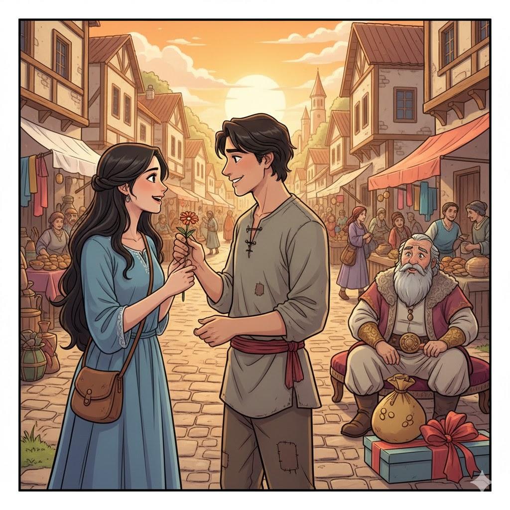 A woman prefers a poor young man over a rich old man