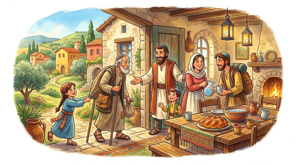 To house needy wayfarers/ hospitality