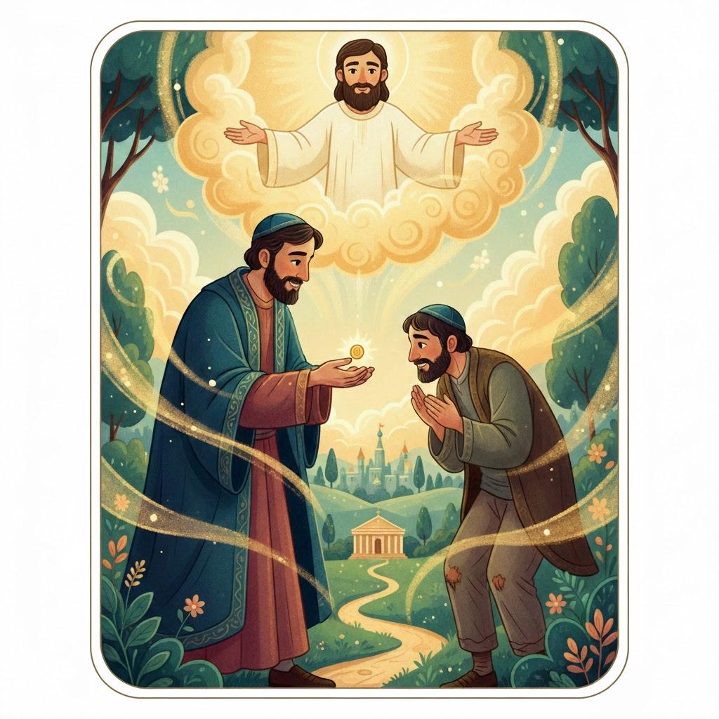 When a person gives a coin to a poor man – he merits to receive the divine presence.