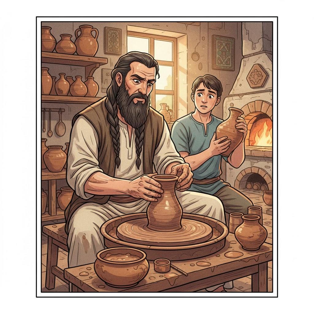 Examined on the potter’s wheel / on the birthstones