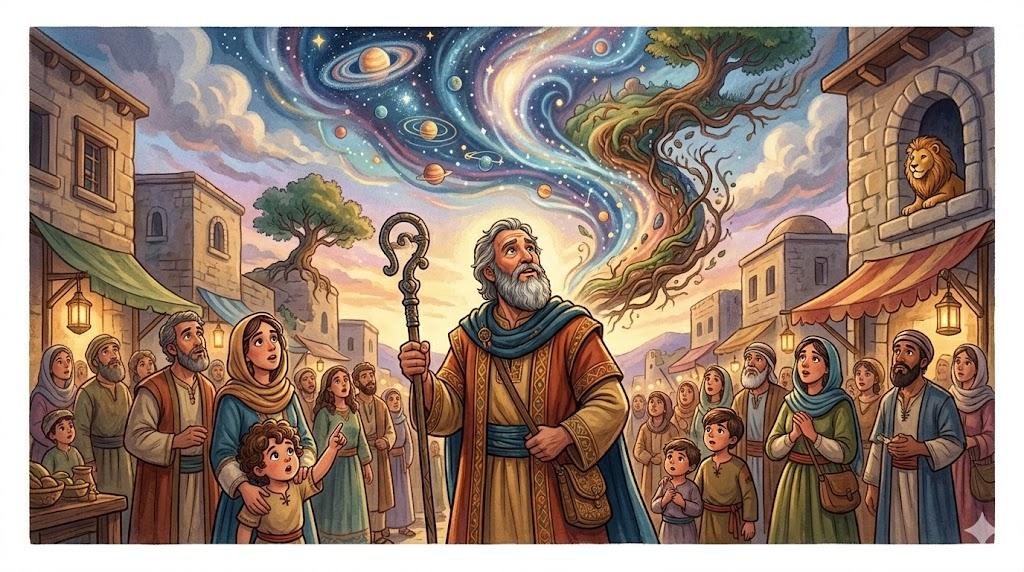 He shook the heavens and the earth