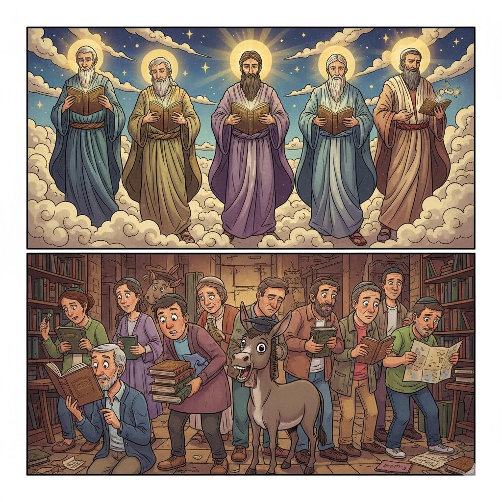 If the first ones are the children of angels, we are children of men; and if the first ones are children of men, we are like donkeys