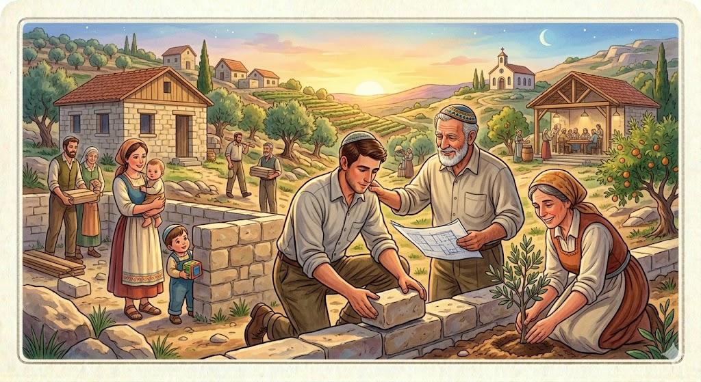 He established a house in Israel, built a house in Israel.
