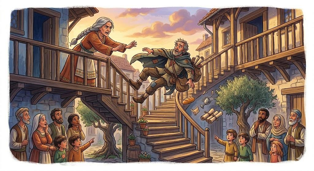 הֵעִיף אוֹתוֹ מִכָּל הַמַּדְרֵגוֹת