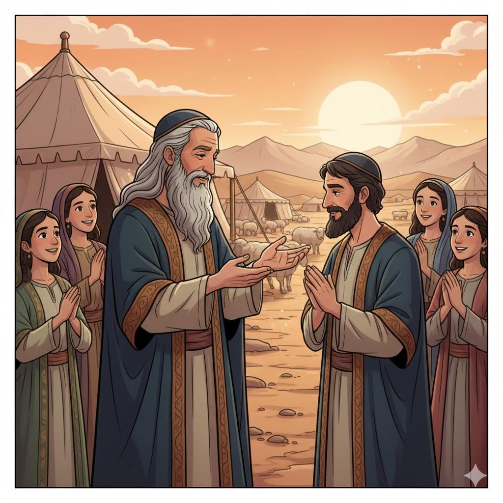 In the sense of: 'And Jethro rejoiced'