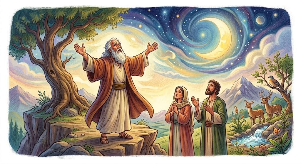 The heavens and the earth are above him.