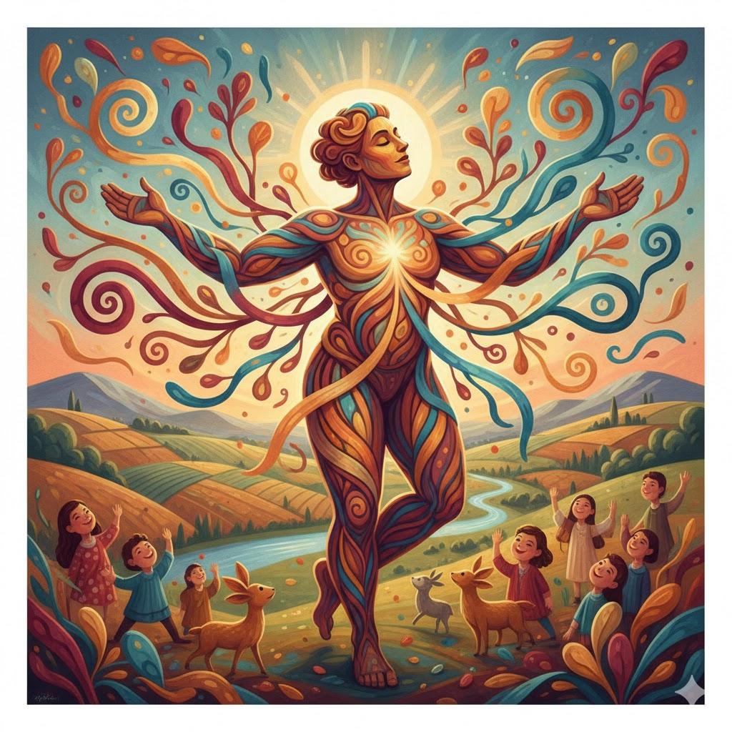 In all his limbs and sinews