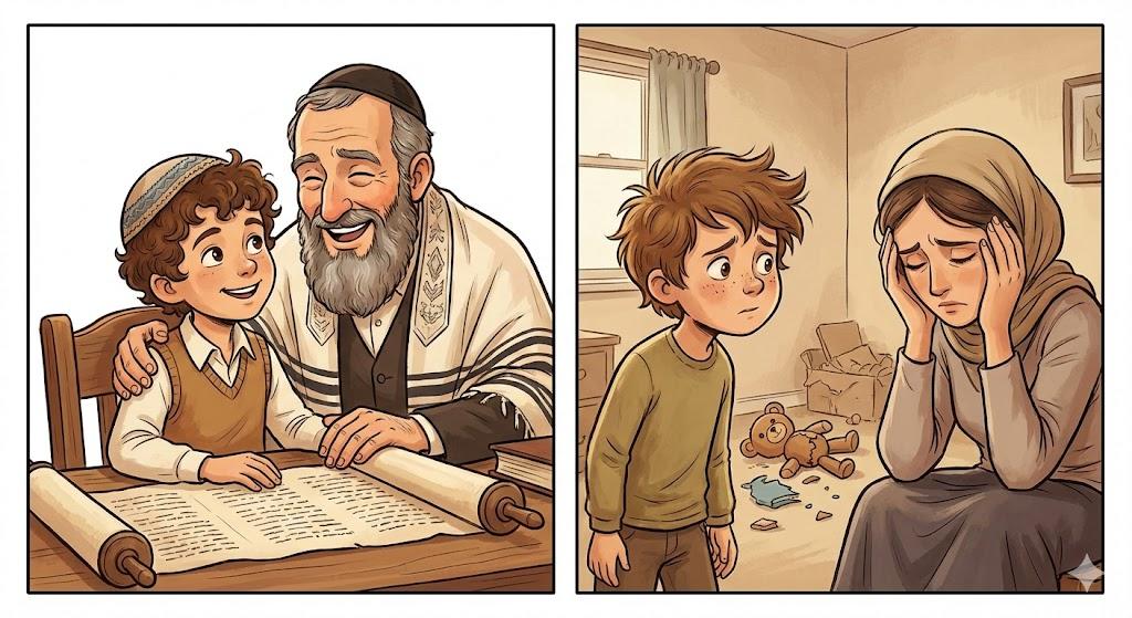 A wise son makes a glad father, but a foolish son is his mother's grief