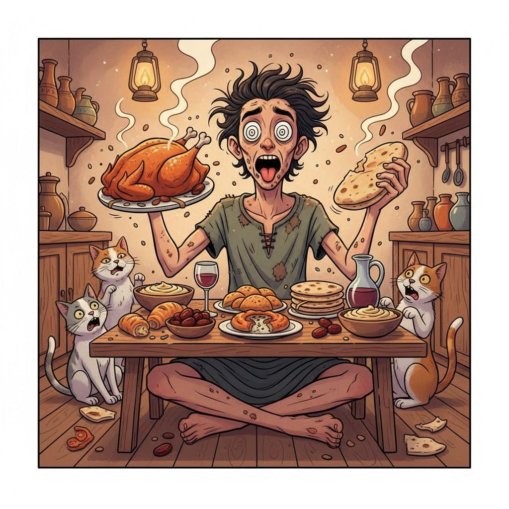 Seized by craving / seized with ravenous hunger