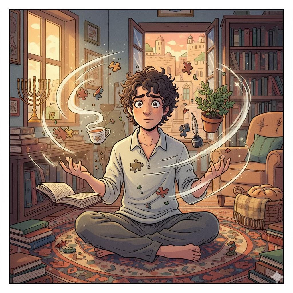 אֵין דַּעְתּוֹ מְיֻשֶּׁבֶת עָלָיו