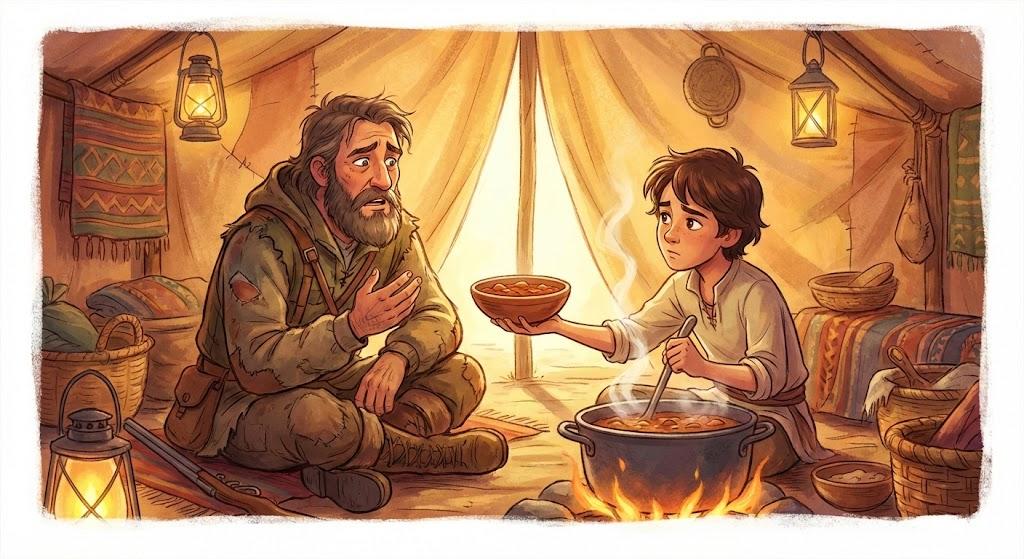 בַּעֲבוּר נְזִיד עֲדָשִׁים, בִּנְזִיד עֲדָשִׁים