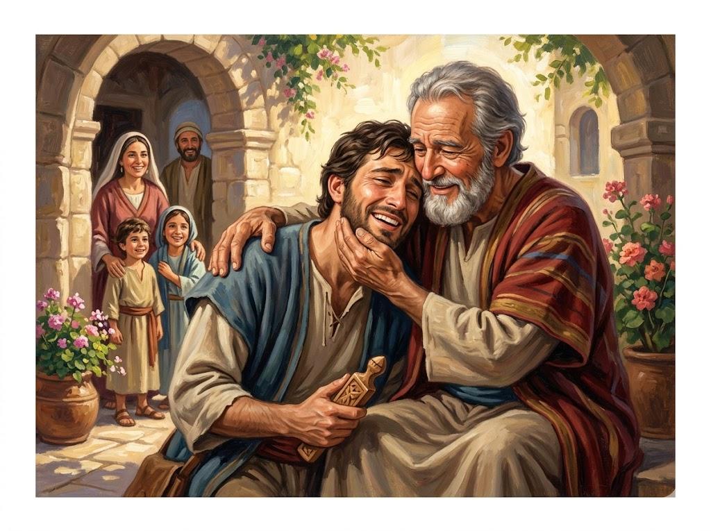 Struck with the rod of his mouth
