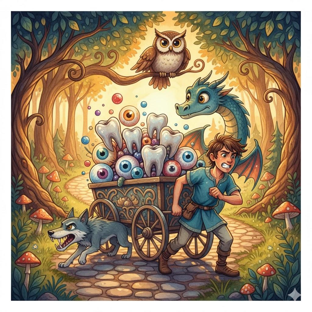 By tooth and eye