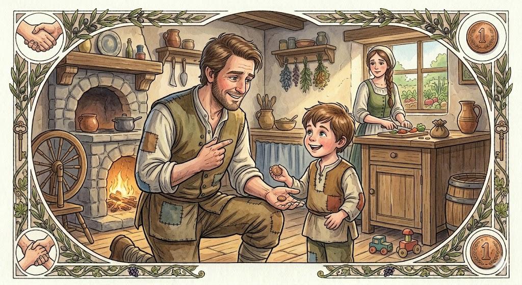 The coin is found in his pocket