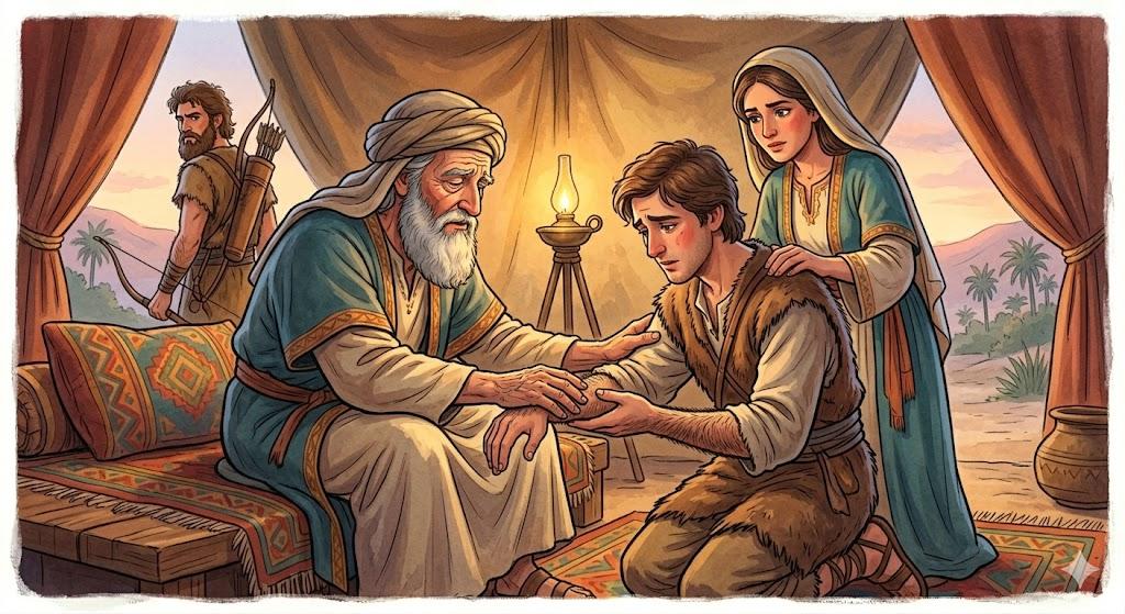 The voice is the voice of Jacob, but the hands are the hands of Esau