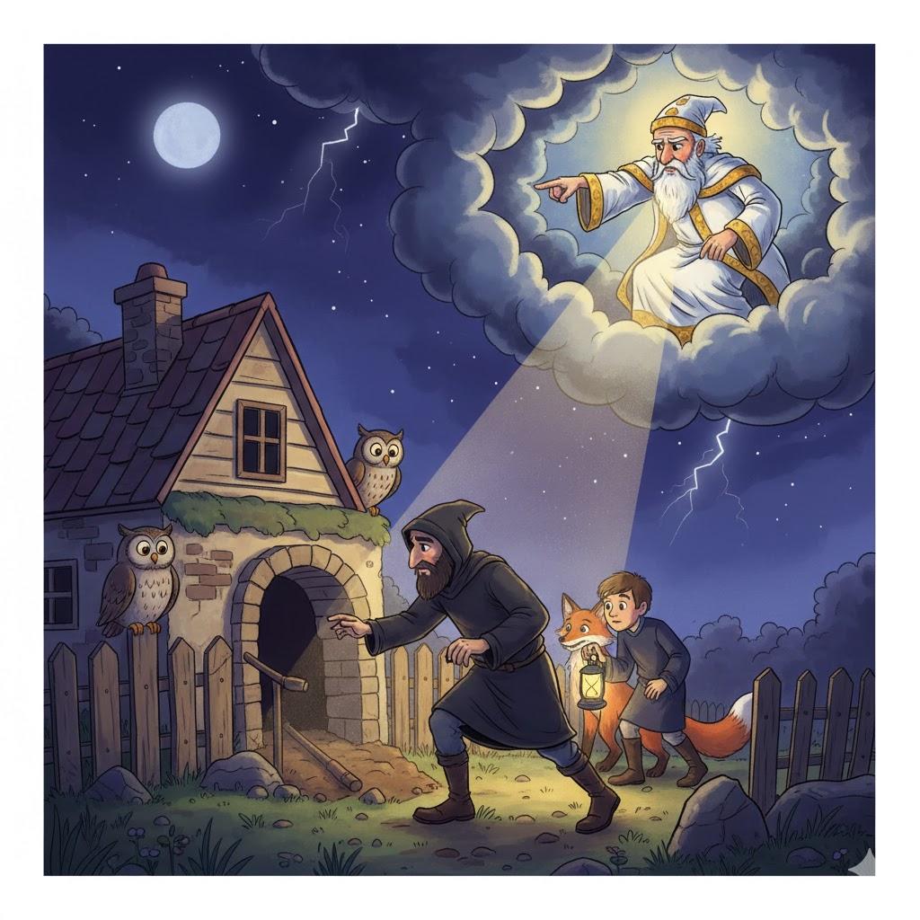A thief on his way secretly calls to the heavens