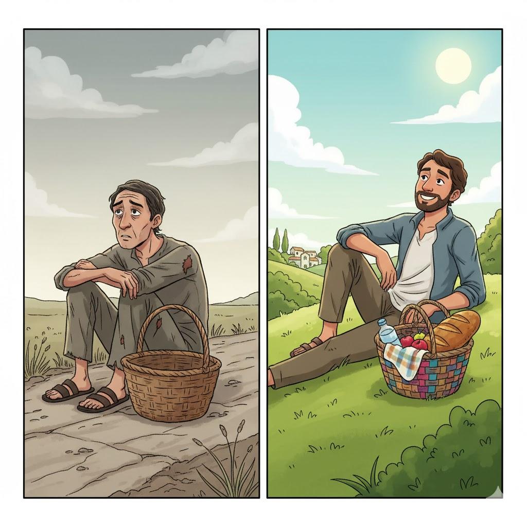 You cannot compare one who has bread in his basket to one who does not