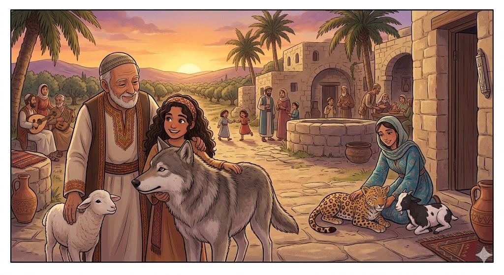And the wolf shall dwell (lie down) with the lamb